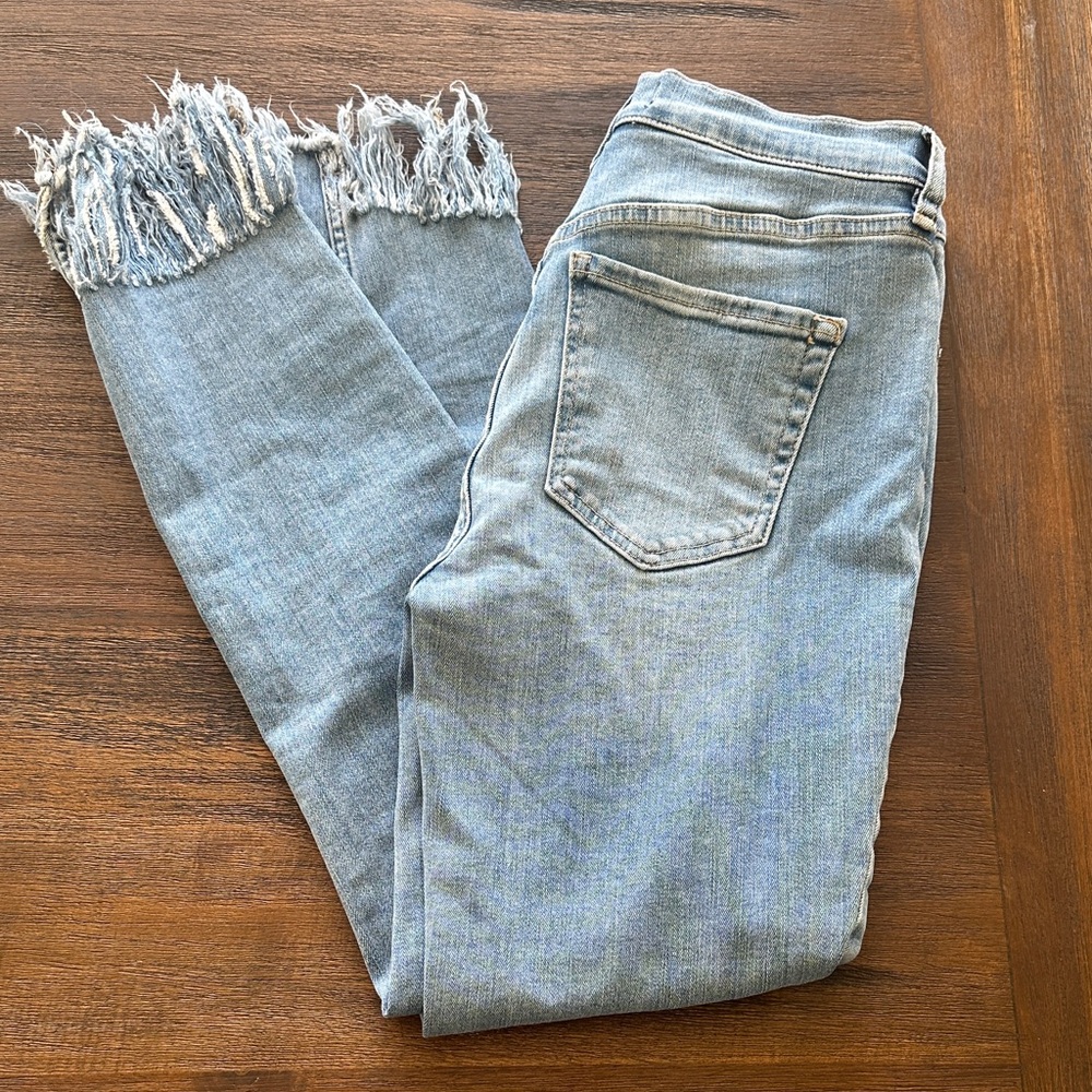 Free People Fringe Hem Jeans